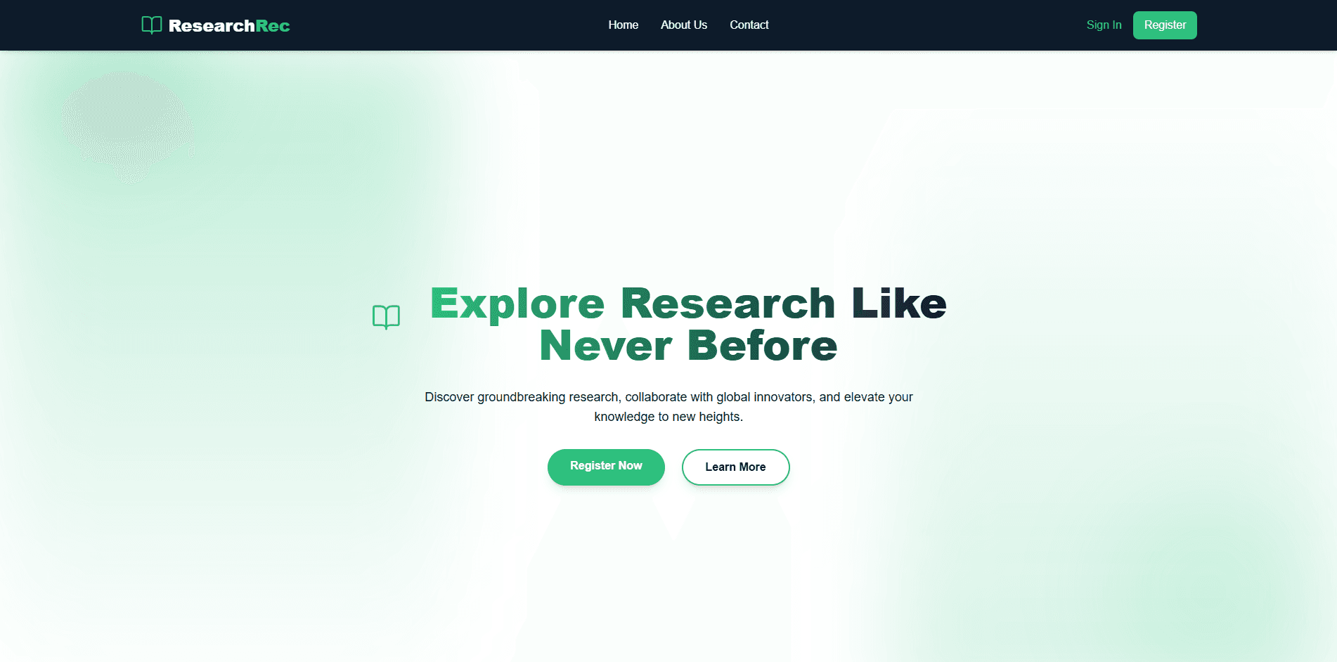 ResearchRec: Research Article Recommendation Platform - Screenshot 1